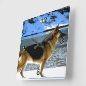 German Shepherd Photo Wall klok (Hoek)