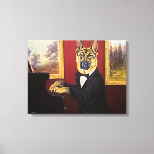 German Shepherd | Piano Waltz Canvas Afdruk (Voorkant)