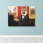 German Shepherd | Piano Waltz Canvas Afdruk (Insitu (Houten vloer))