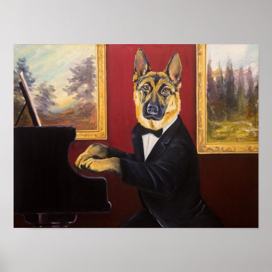 German Shepherd | Piano Waltz Poster (Voorkant)