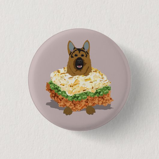German Shepherd Pie Badge Ronde Button 3,2 Cm (Voorkant)