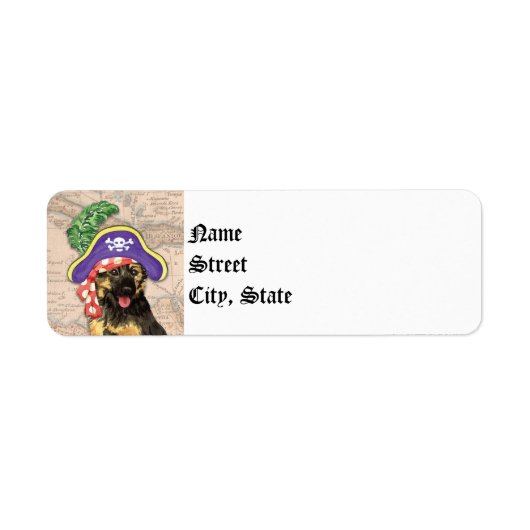 German Shepherd Pirate Etiket (Voorkant)