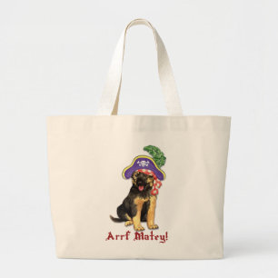 German Shepherd Pirate Grote Tote Bag