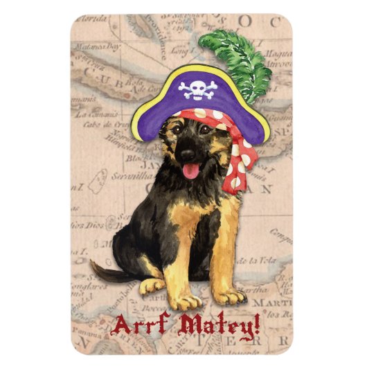 German Shepherd Pirate Magneet (Verticaal)