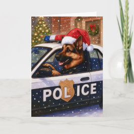 German Shepherd Police Holiday Card Feestdagen Kaart