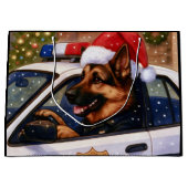 German Shepherd Police Holiday Card Groot Cadeauzakje (Voorkant)