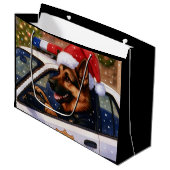German Shepherd Police Holiday Card Groot Cadeauzakje (Voorkant Gekanteld)