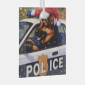 German Shepherd Police Holiday  Glas Ornament (Voorkant Rechts)