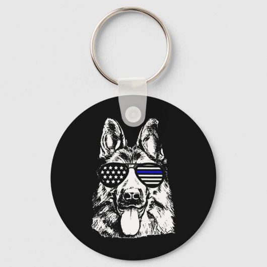 German Shepherd Police Officer Police Dog Sleutelhanger (Voorkant)