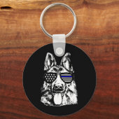 German Shepherd Police Officer Police Dog Sleutelhanger (Voorkant)