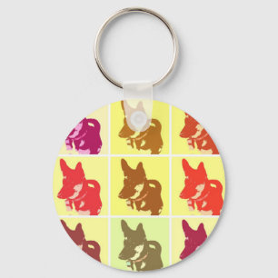 German Shepherd PopArt Sleutelhanger