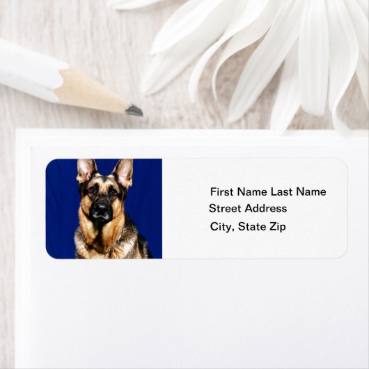 German Shepherd Portrait Etiket (Insitu)