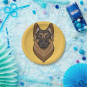 German Shepherd Portrait Papieren Bordje (Feest)