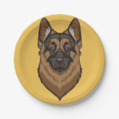 German Shepherd Portrait Papieren Bordje (Voorkant)