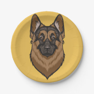 German Shepherd Portrait Papieren Bordje