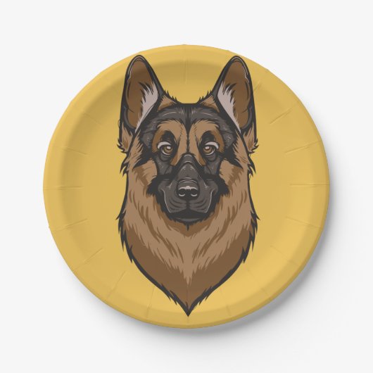 German Shepherd Portrait Papieren Bordje (Voorkant)