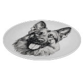 German Shepherd Portrait Round Cutting Board Snijplank (Hoek)