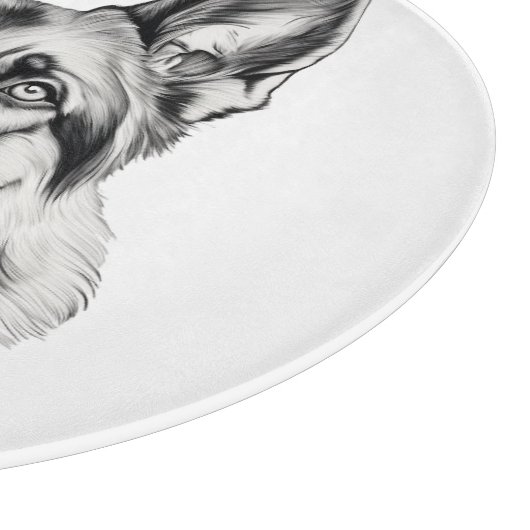 German Shepherd Portrait Round Cutting Board Snijplank (Hoek)