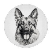 German Shepherd Portrait Round Cutting Board Snijplank (Voorkant)