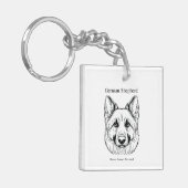 German Shepherd Portrait Sleutelhanger (Voorkant Links)