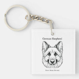 German Shepherd Portrait Sleutelhanger