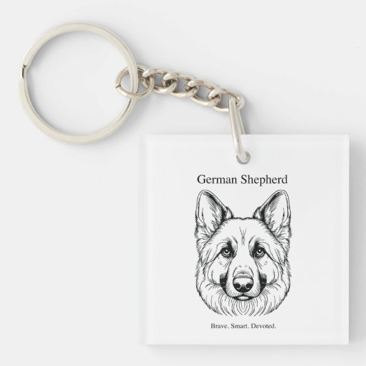 German Shepherd Portrait Sleutelhanger (Voorkant)