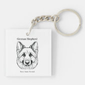 German Shepherd Portrait Sleutelhanger (Achterkant)