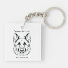 German Shepherd Portrait Sleutelhanger