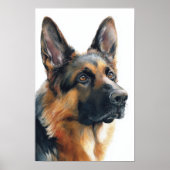 German shepherd portrait watercolor poster (Voorkant)