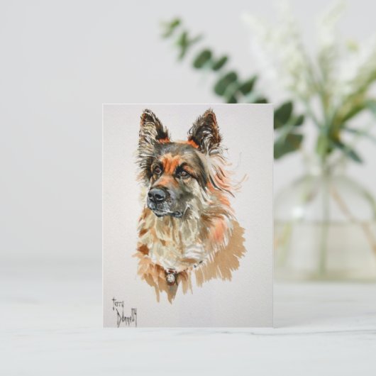 German Shepherd Post Card Briefkaart (Staand voorkant)