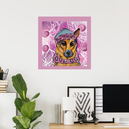 German Shepherd Poster (Thuiskantoor)