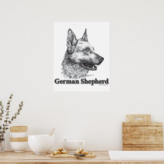 German Shepherd Poster (Keuken)