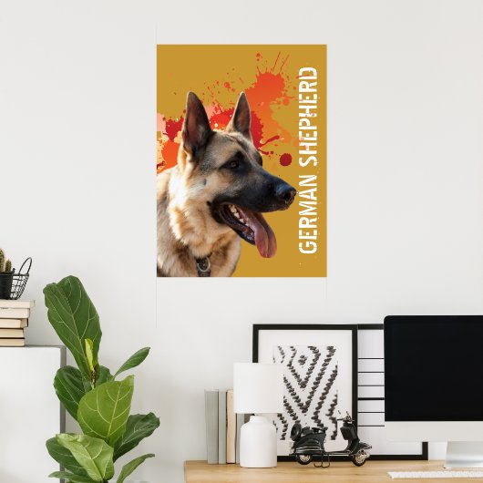 German Shepherd Poster (Thuiskantoor)