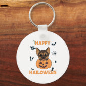 German Shepherd Pumpkin Dogs Happy Halloween Sleutelhanger (Voorkant)