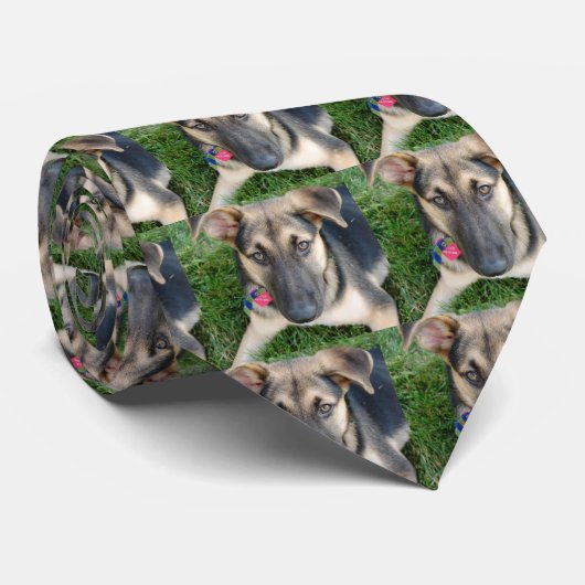 German Shepherd Pup Stropdas (Opgerold)