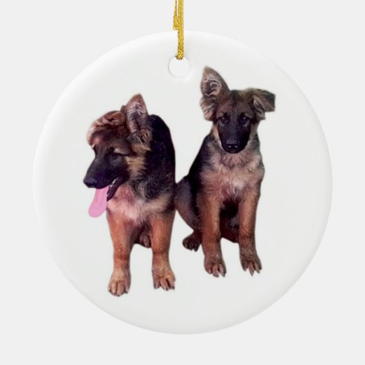 German Shepherd puppies Custom Ornament (Achterkant)