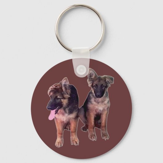 German Shepherd puppies Custom Sleutelhanger (Voorkant)