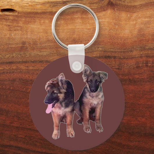 German Shepherd puppies Custom Sleutelhanger (Voorkant)