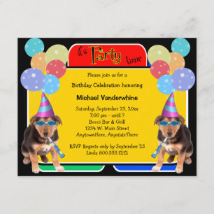 German Shepherd Puppy Birthday Barker Kaart