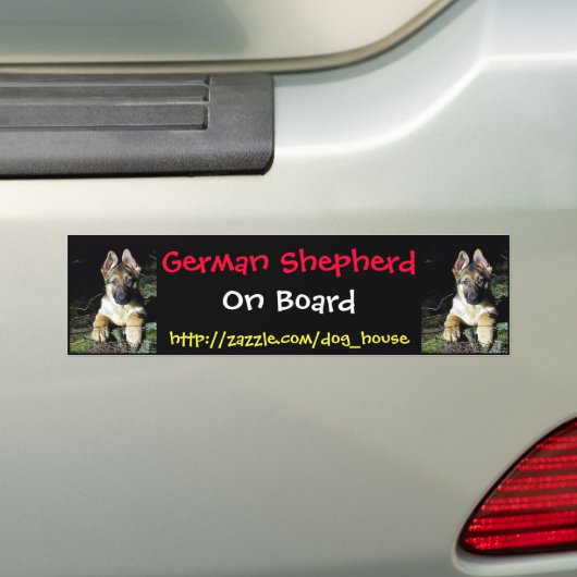 German-Shepherd Puppy Bumpersticker (Op auto)