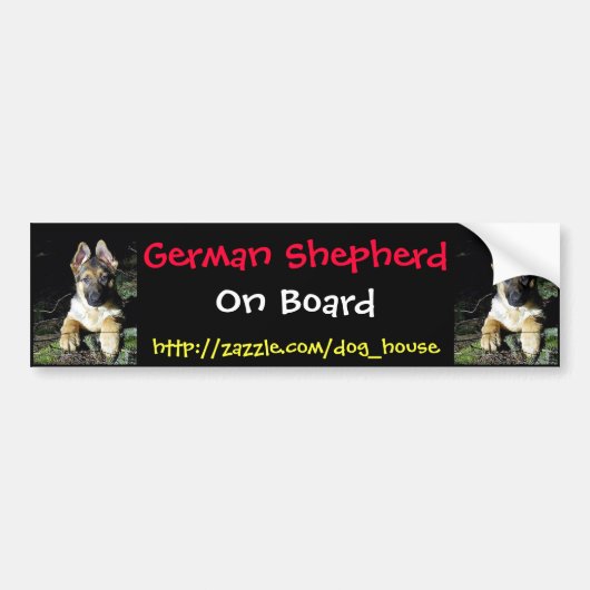 German-Shepherd Puppy Bumpersticker (Voorkant)