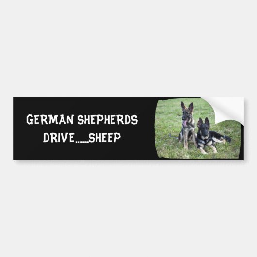 GERMAN SHEPHERD PUPPY BUMPERSTICKER (Voorkant)