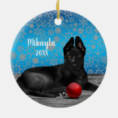  German Shepherd Puppy Christmas   Keramisch Ornament (Achterkant)