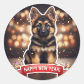 German Shepherd Puppy Confetti Celebration Sticker (Voorkant)