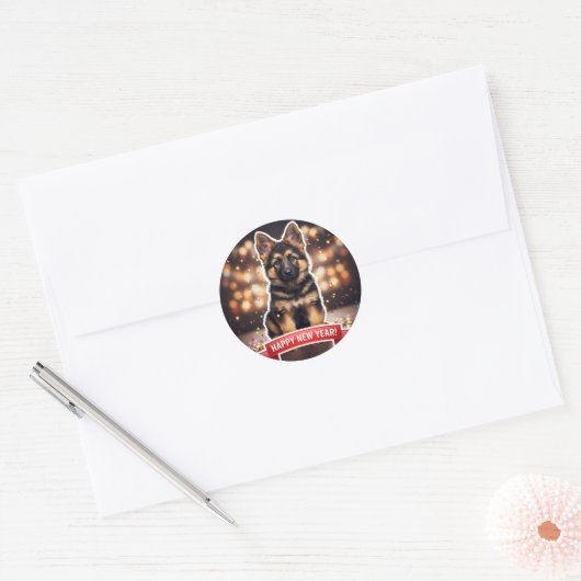 German Shepherd Puppy Confetti Celebration Sticker (Envelop)