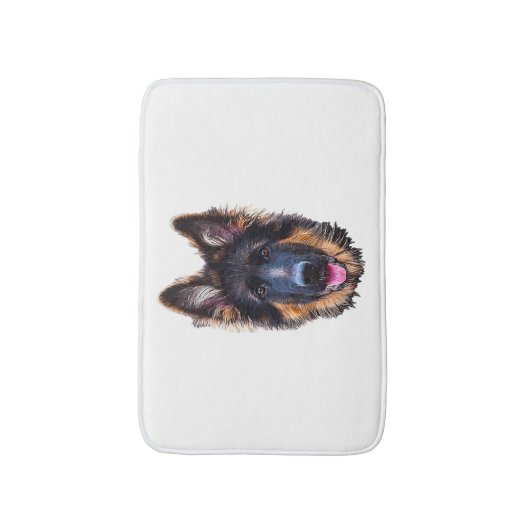 German Shepherd Puppy Dog Badmat (Voorkant Verticaal)