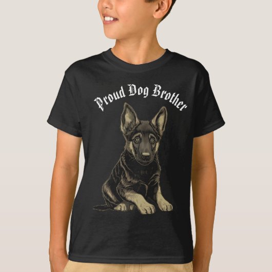 German Shepherd Puppy Dog Brother Editable T-shirt (Voorkant)