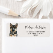 German Shepherd Puppy Dog Cute Return Address Etiket (Insitu)