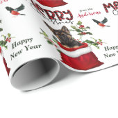 German Shepherd Puppy Dog in kerstcadeautas Cadeaupapier (Rol Hoek)