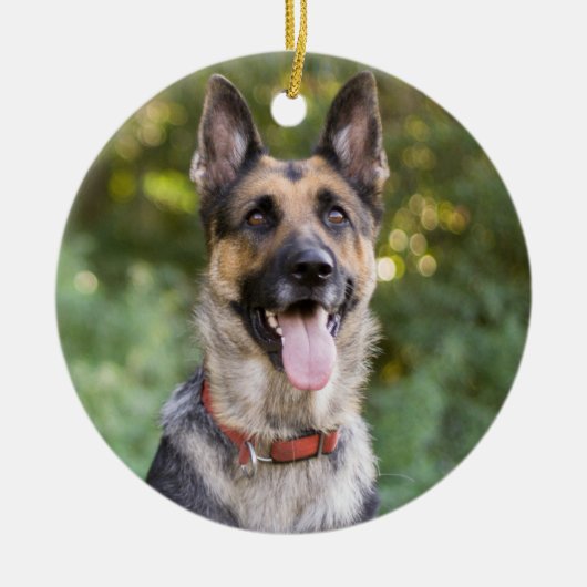 German Shepherd Puppy Dog Keramisch Ornament (Voorkant)